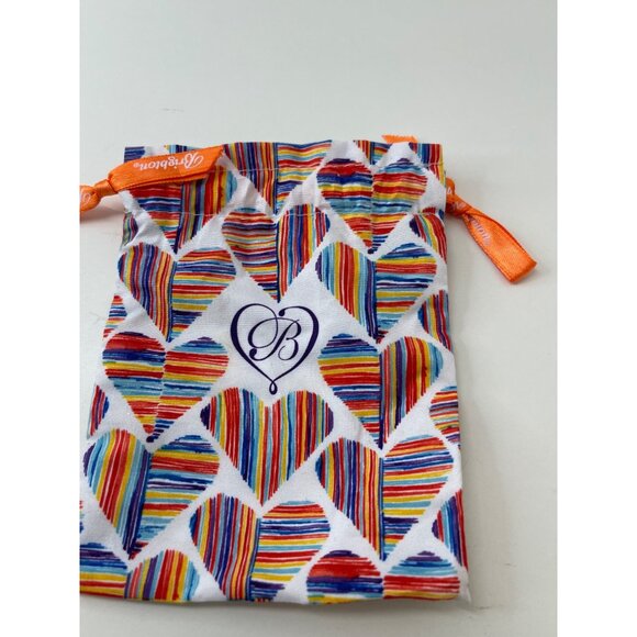 Brighton Heart Patterned Rainbow Drawstring Pouch 6"x4" - Picture 4 of 7